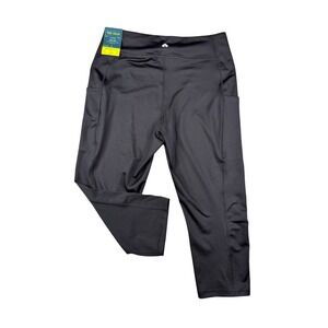 Tek‎ Gear Womens 1X High Rise Capri Workout Leggings Pockets Black WT13A408PS